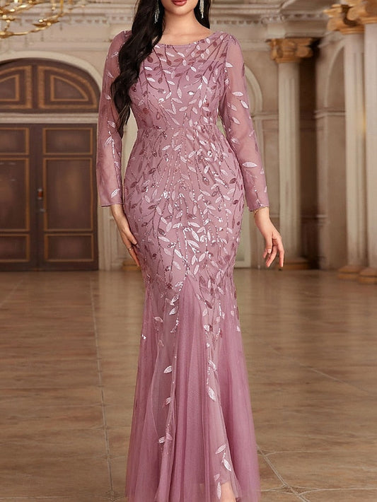 Party Neck of the Elegant Mother Bride Floor Dress Crew