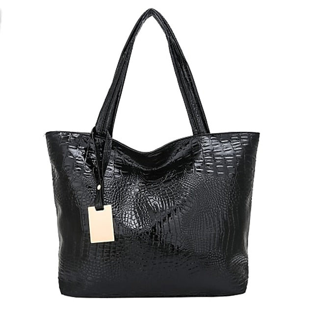 Embossed Women's Faux Tote | Croc Bag Silver Capacity Large