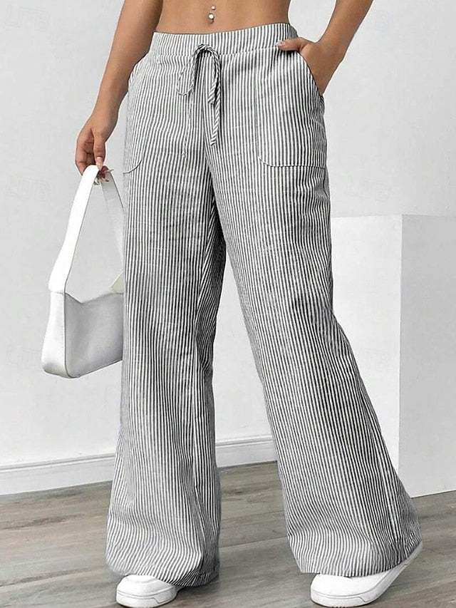 Women's Wide Leg Slacks Streetwear Casual Full Length