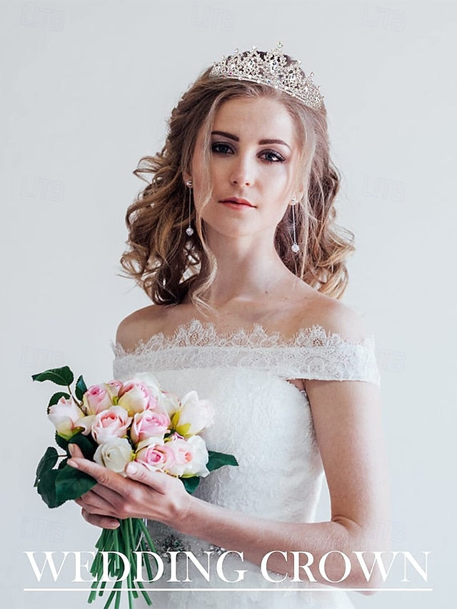 Elegant – Rhinestone and Jewelry Silver Set Women's Tiara