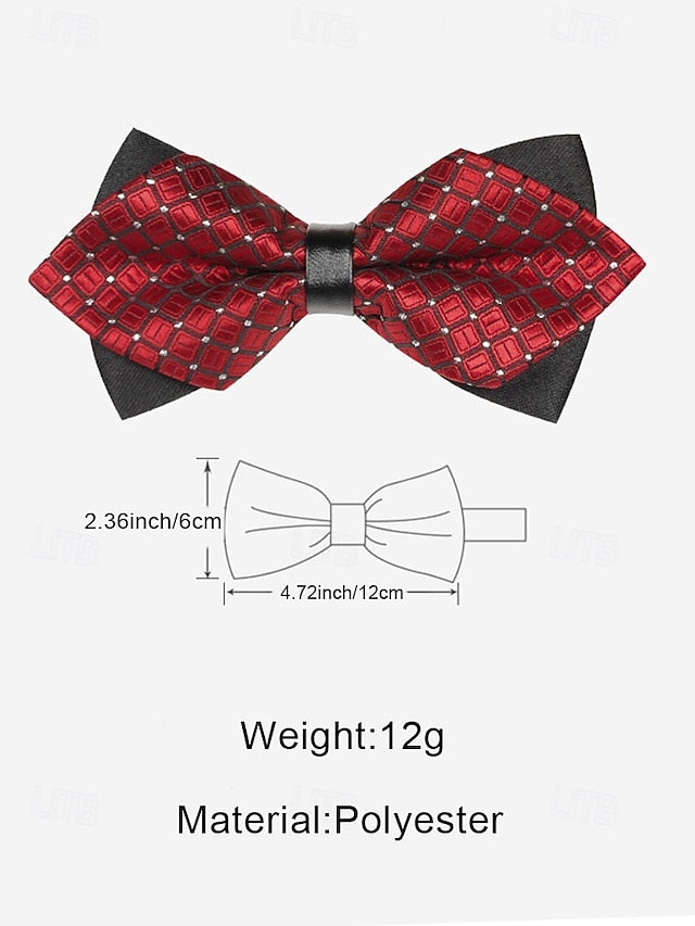 Bow Christmas with Tie Geometric Pattern Men's