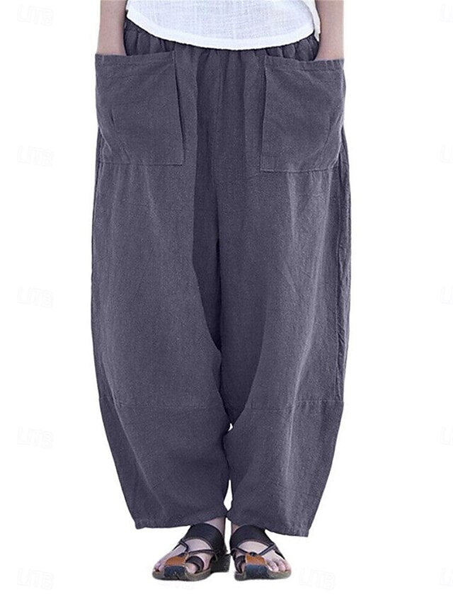 Women's Wide Leg Pants Trousers Streetwear Casual Long High
