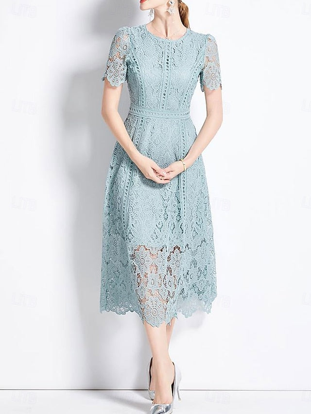 Neck Elegant Dress Crew the Tea of Mother Length Bride