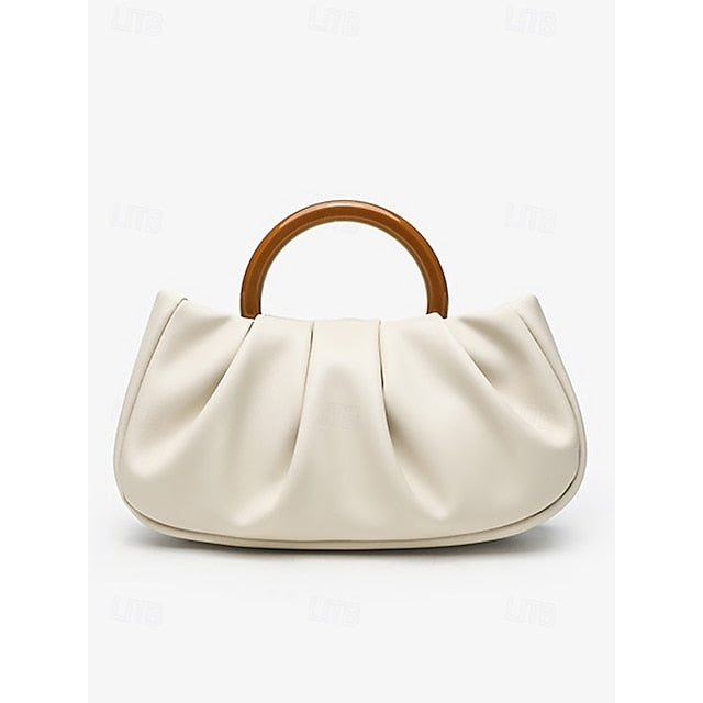 Pleated Bag Leather Faux Clutch Women's Acrylic Tote with