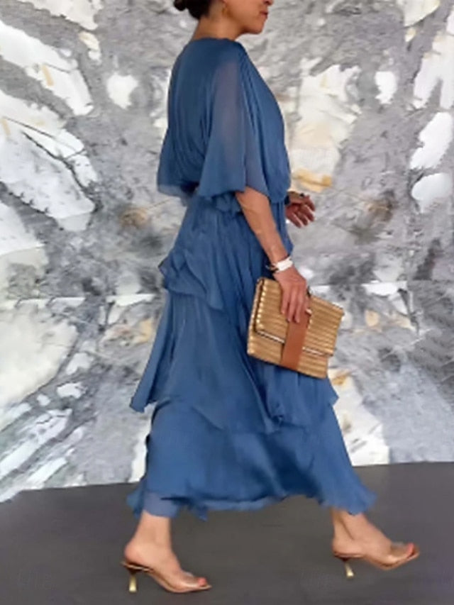 Women's Maxi Dress A Line Dress Solid Color Summer Dress