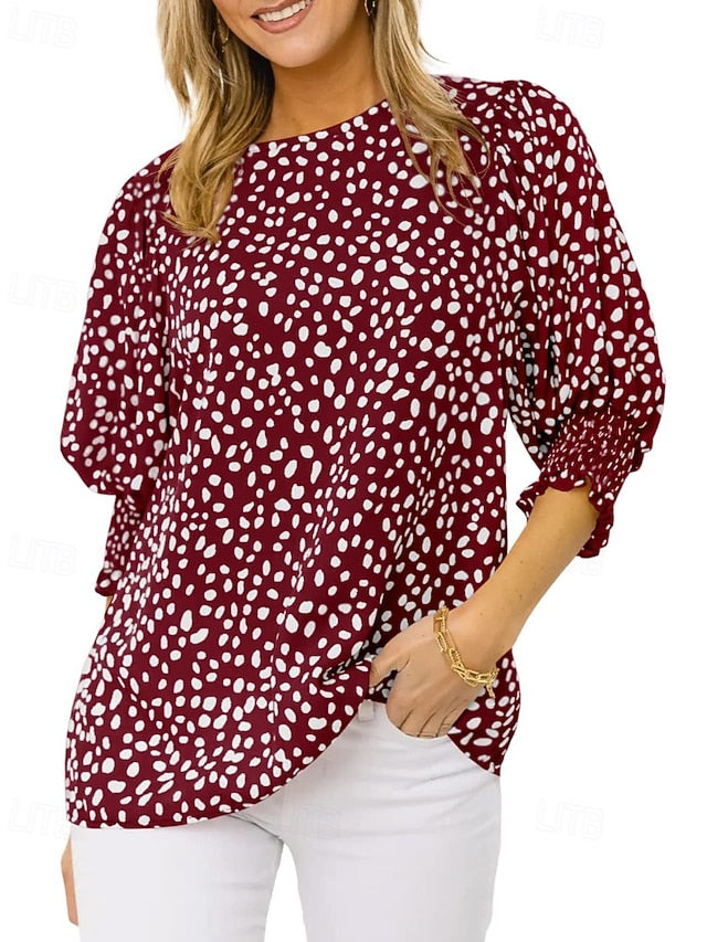 Women's T Shirt Tee Top Print Floral Casual Half Sleeve