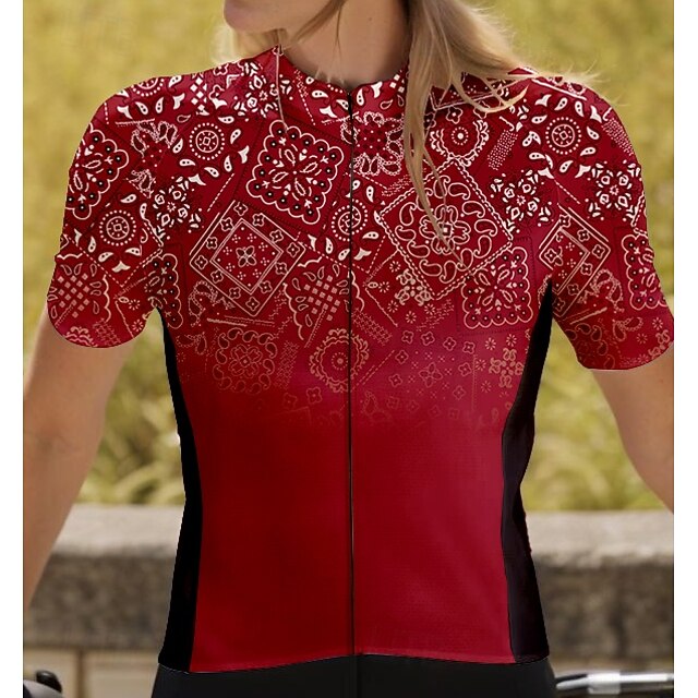 Women's Cycling Jersey Graphic Geometric Gradient Short