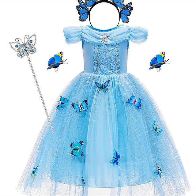 Tulle Elsa Party Frozen Theme Princess Costume Flower Girl Dress