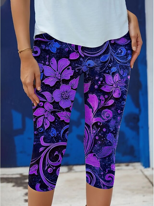 Women's Leggings Vacation Vintage Fashion Capris High Waist