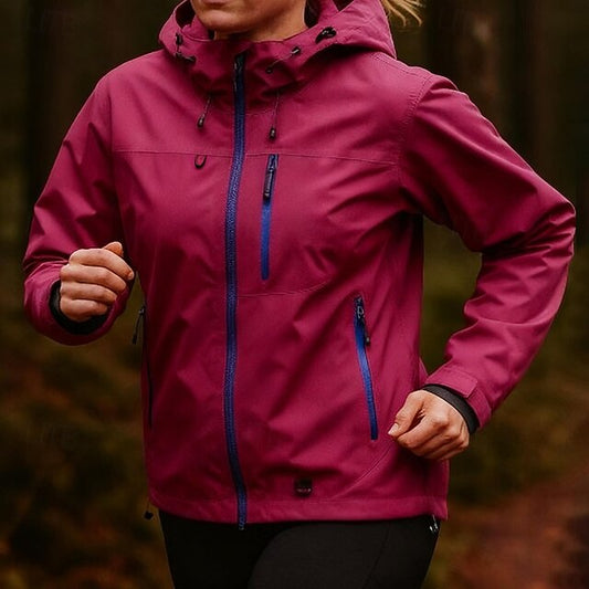 Women's Hooded Jacket Full Zip Jacket with Pockets Long