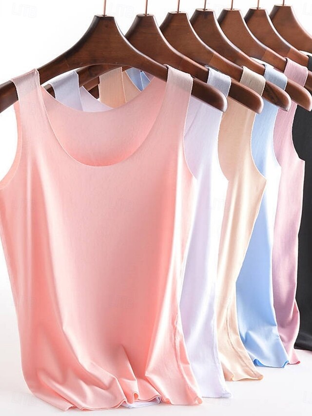 Women's Tank Top Sleeveless Shirt Tee Top Solid Color