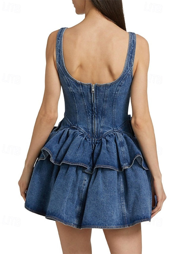 Women's Mini Dress Denim Dress Party Dress Cocktail Dress
