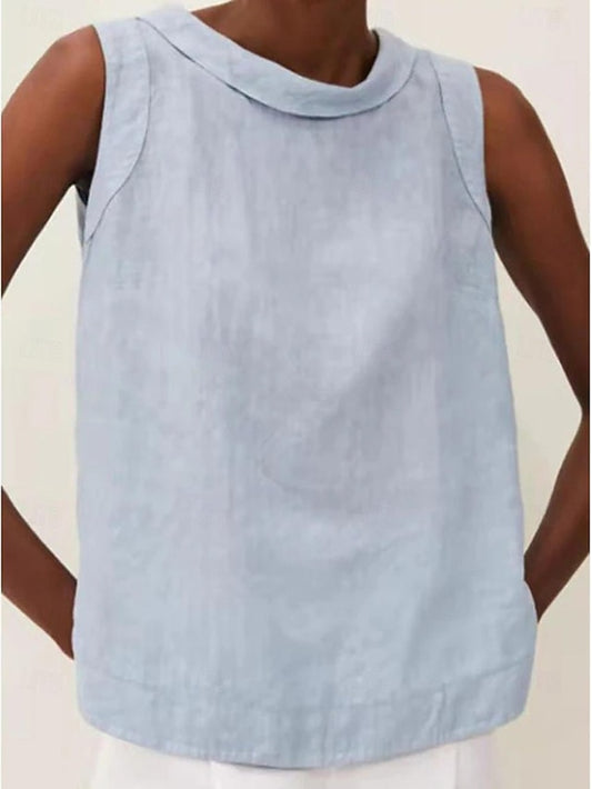 Women's Camisole Tank Top Cotton Linen Shirts Cotton Linen