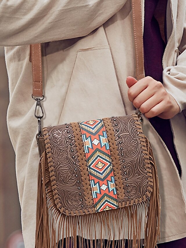 Shoulder Bag Multi-Pocket Faux Leather Crossbody Women's -