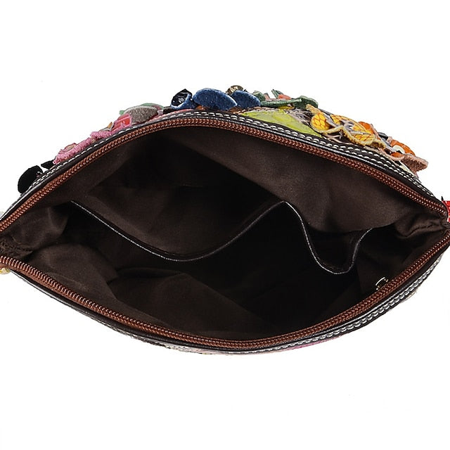 Bag Bohemian Shoulder - Women's Leather Patchwork Colorful