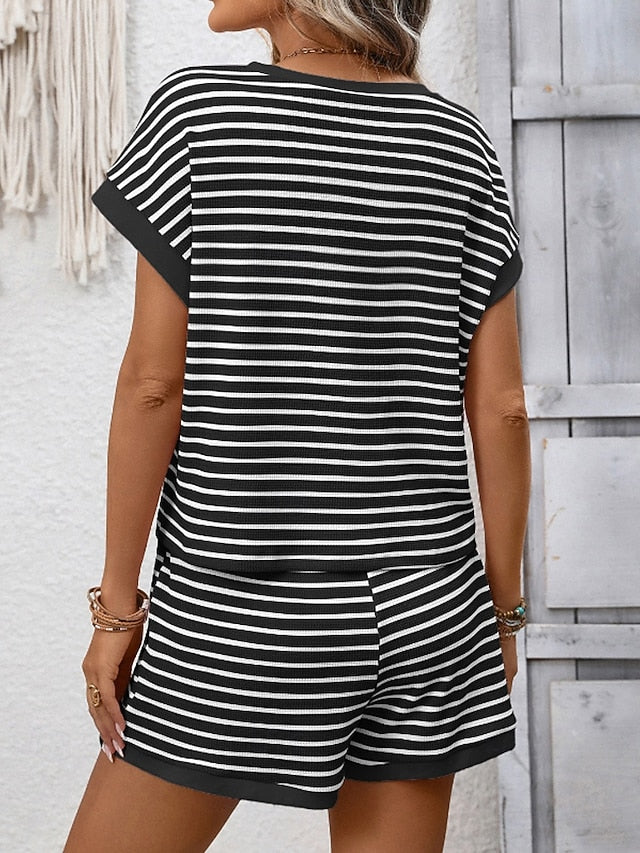 Women's Shorts Sets Bolero Top Short Sleeve Crew Neck