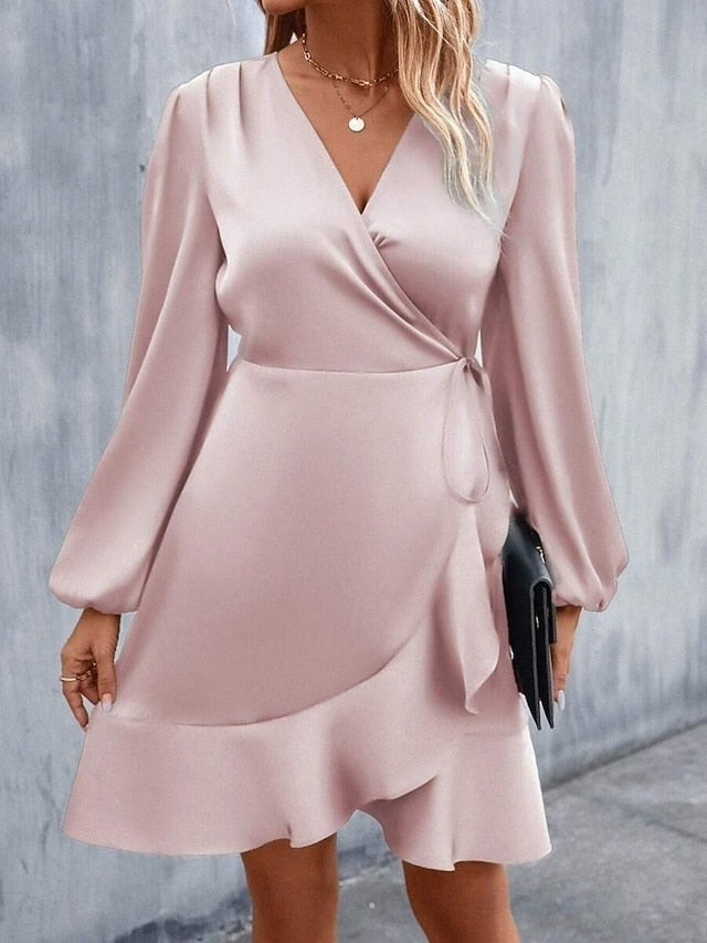 Women's Mini Dress Wrap Dress A Line Dress Casual Daily
