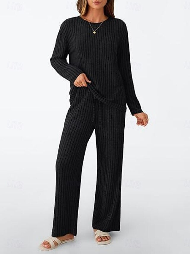 Women's Two Piece Sets Pants Sets Bolero Top Long Sleeve