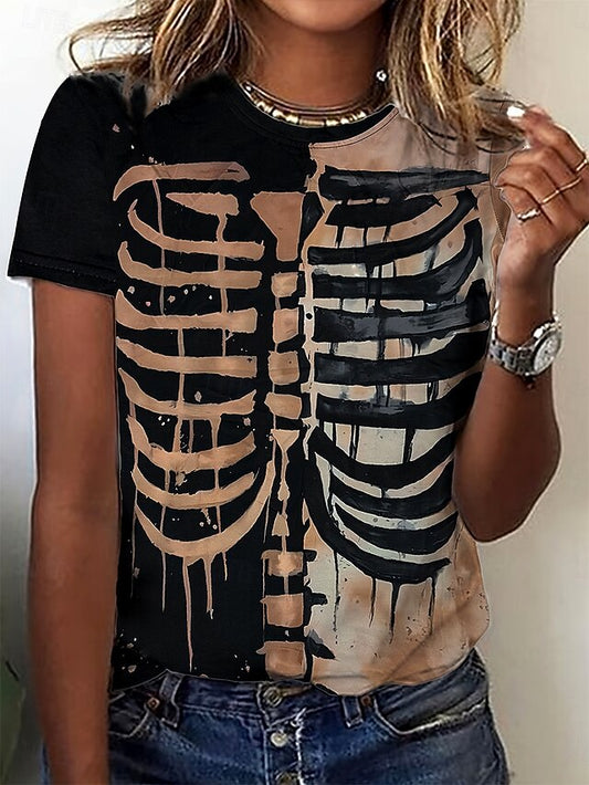 Women's T Shirt Skulls Graphic Skeleton Vintage Stylish