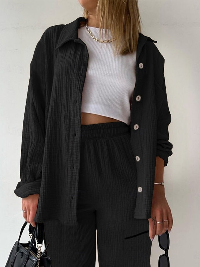 Women's Two Piece Sets Pants Sets Bolero Top Long Sleeve