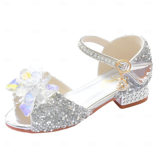 â€?Crystal Girls' Glittery Rhinestone Shoes Flower