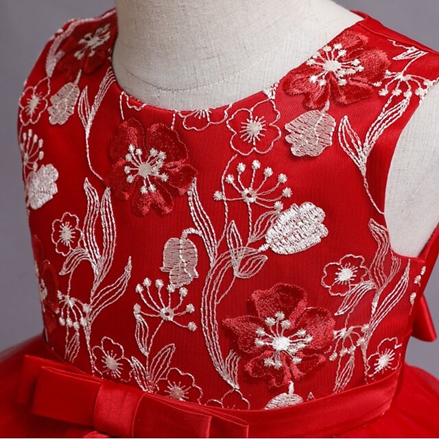 Kids Sleeveless Girls' Flower Dress Girl Sequin