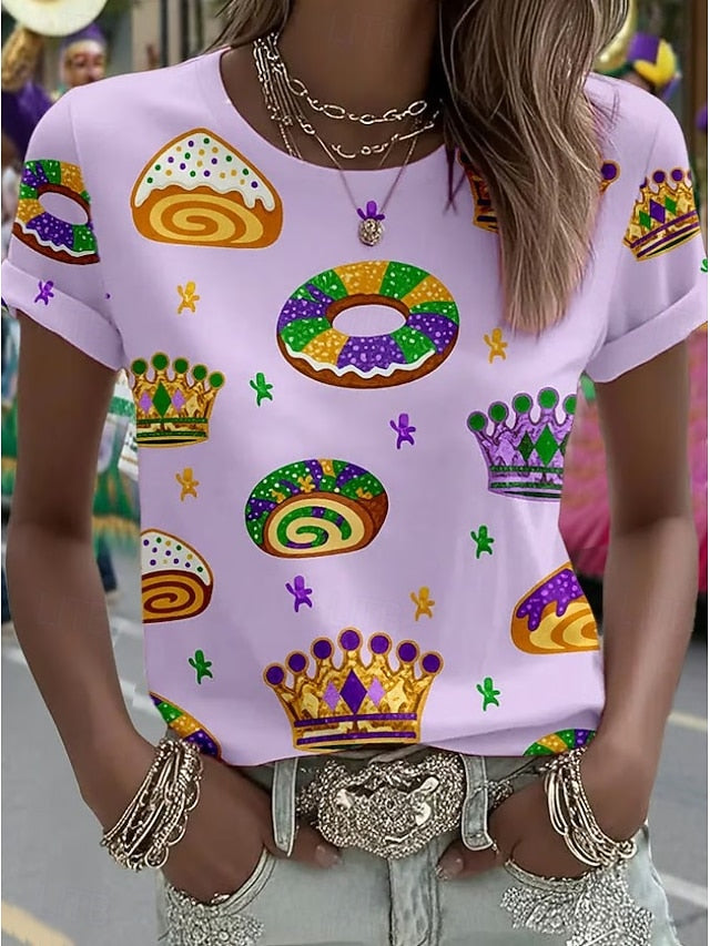 Carnival Women's T Shirt Floral Vintage Stylish Classic