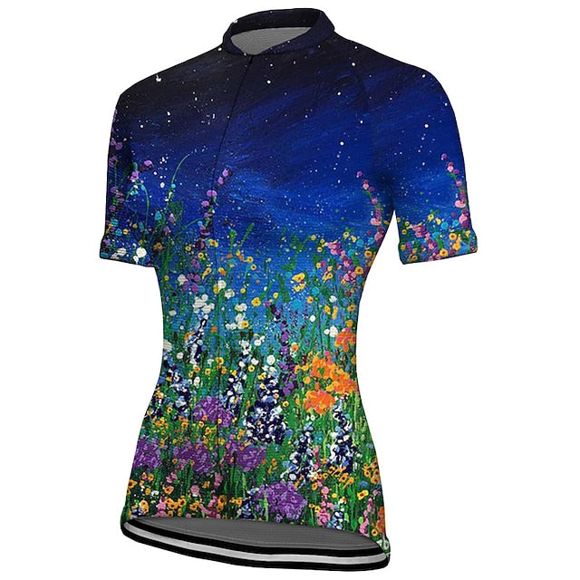 Women's Cycling Jersey Graphic Floral Botanical Short