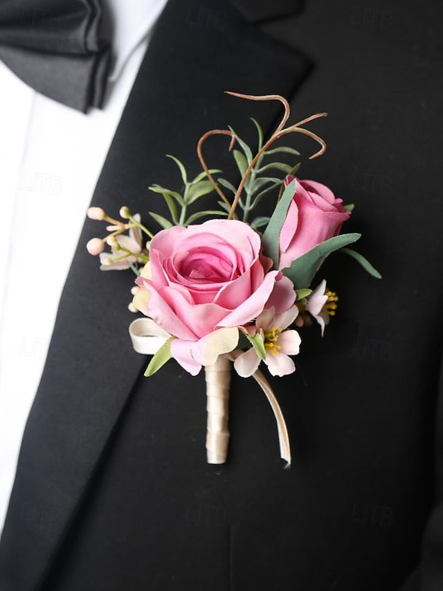 – Corsage Elegant and Wedding Boutonniere Artificial Wrist