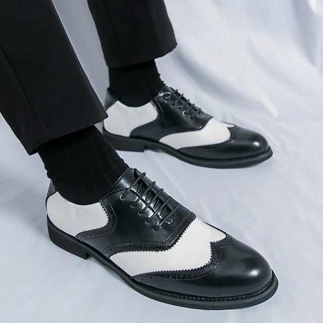 Oxford Two-Tone and in Shoes Men's Brogue Wingtip White