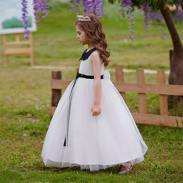 Dress Kids Party Block Girls' Color Performance Sleeveless