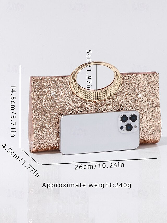 with Silver Women's Evening Clutch Bag Glitter Gold