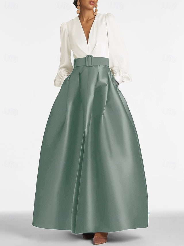 Evening Dress Floor A-Line High Gown Formal Split Wedding Guest