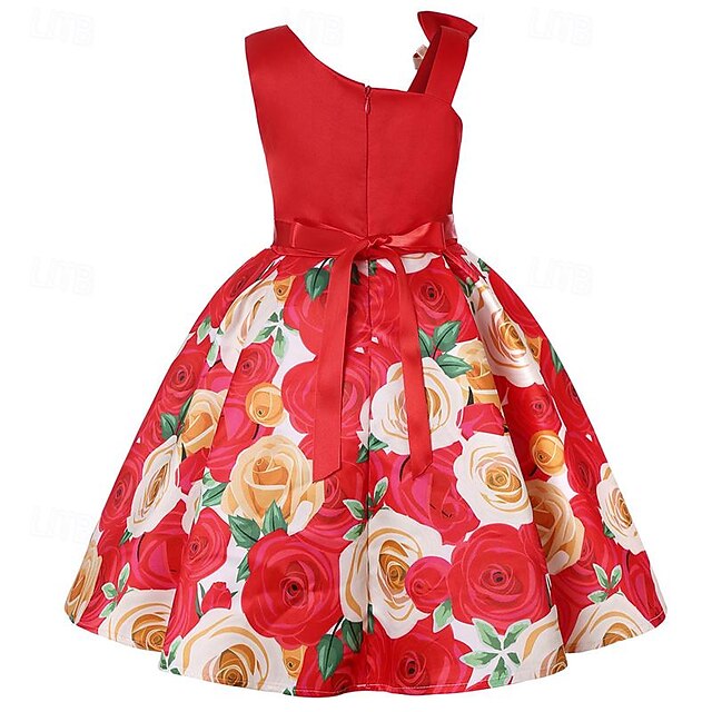Girls' Easter Dress 3D Summer Sleeveless Flower Party