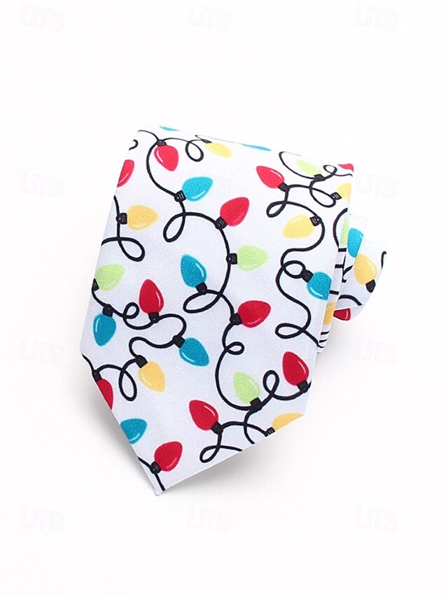 Men's Tie – Christmas Santa Fun Silk Polyester Tree and