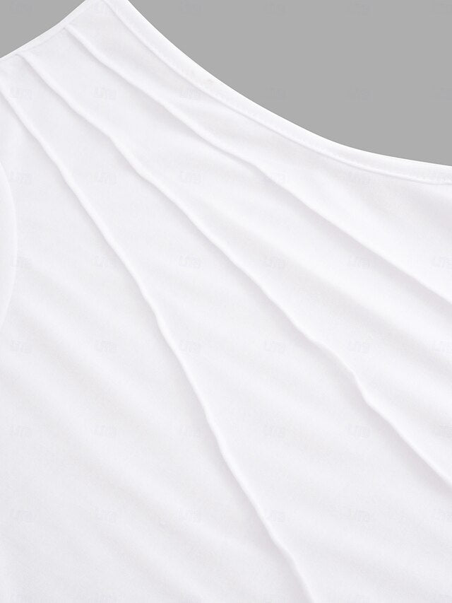 Women's Camisole Tank Top Sleeveless Round Neck White