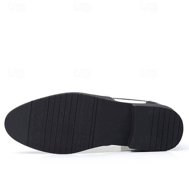 Oxford White Brogue with Black and Men's Shoes