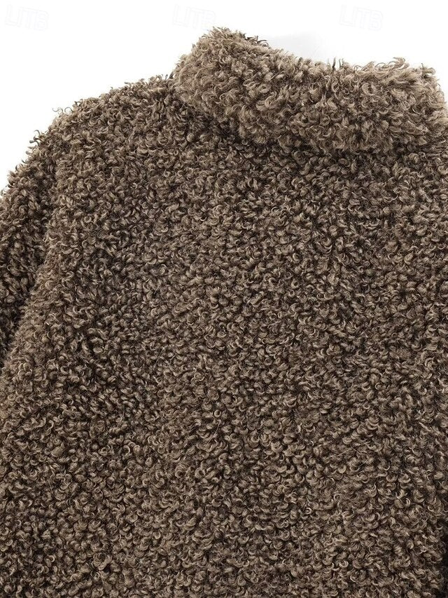 Teddy Women's Warm Faux Comfortable Fur Furs Coat