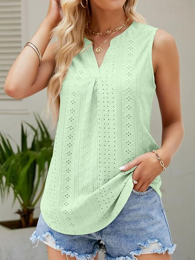 Women's Camisole Tank Top Crew Neck White Pink Purple Green