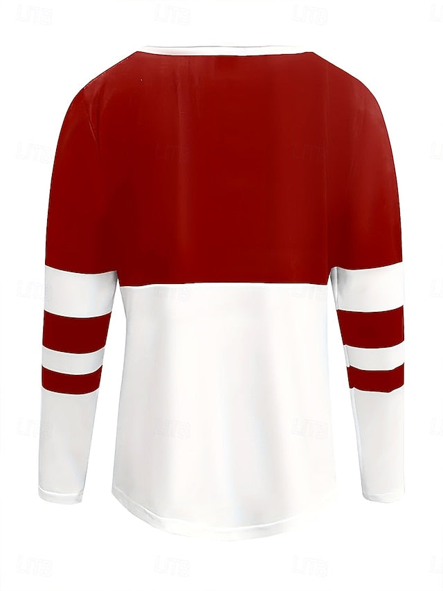 Women's T shirt Long Sleeve Graphic Color Block Striped