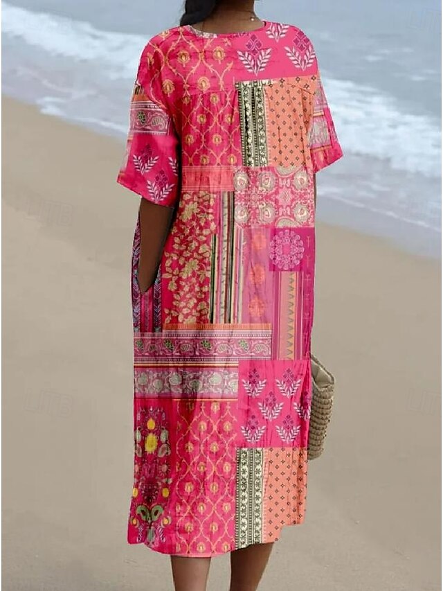 Women's Midi Dress Sundress Vacation Casual Beach Daily