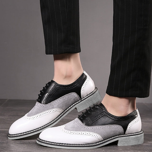 Oxford Men's Gatsby-Inspired Wingtip Shoes Spectator in