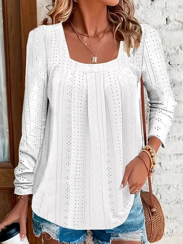 Women's Shirt Lace Shirt Solid Color Graphic Plain Elegant