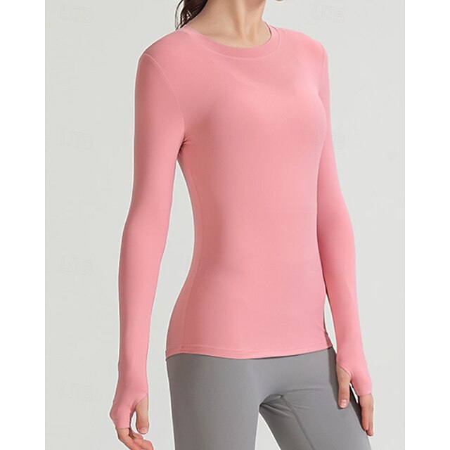 Women's Solid Colored Tennis Top Long Sleeve Breathable