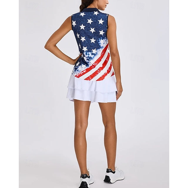 Women's Graphic National Flag Sport Shirt Golf Polo Shirt