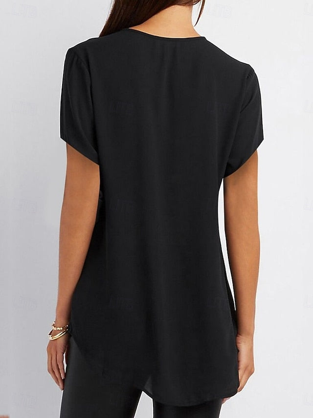 Women's T Shirt Solid Color Plain Fashion Modern Casual