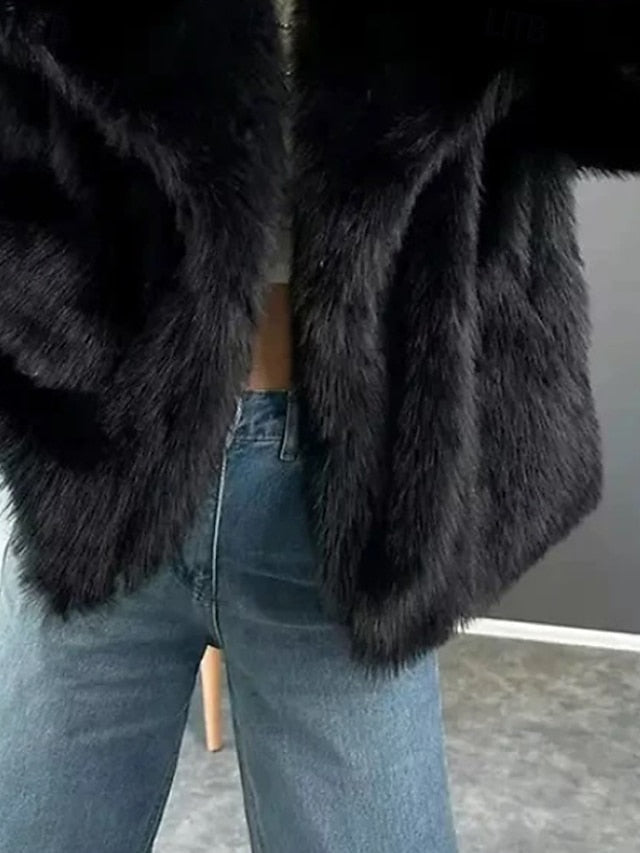 Fur Coat Women's Faux Warm Furs Comfortable Leathers