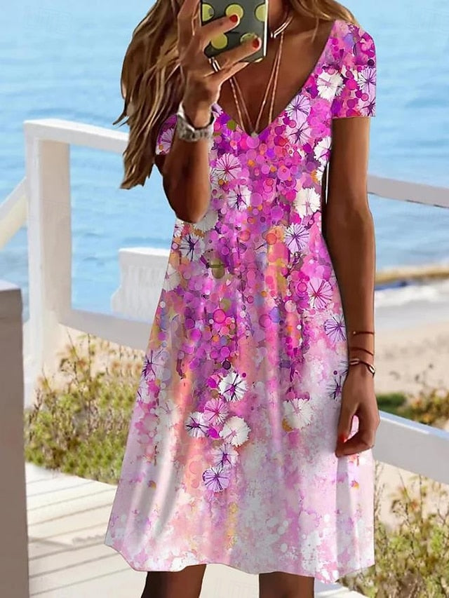Women's Mini Dress Casual Dress Elegant Tropical Hawaiian