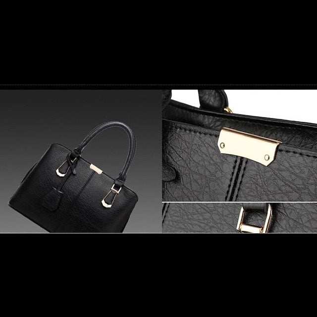 Leather Elegant Faux Handbag Green Women's Structured –