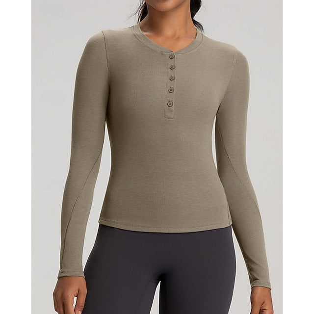 Women's Solid Colored Tennis Shirt Sport Top Stylish